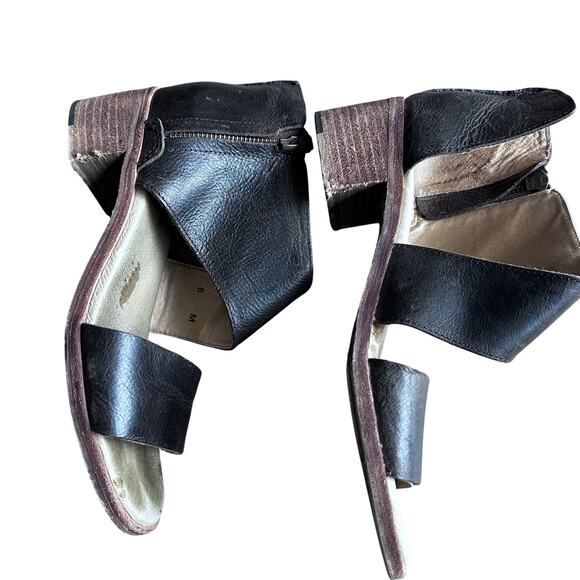 Anthropologie Gee’ WaWa Brown Leather Block Heel Sandals - Size 8 - Picture 2 of 11